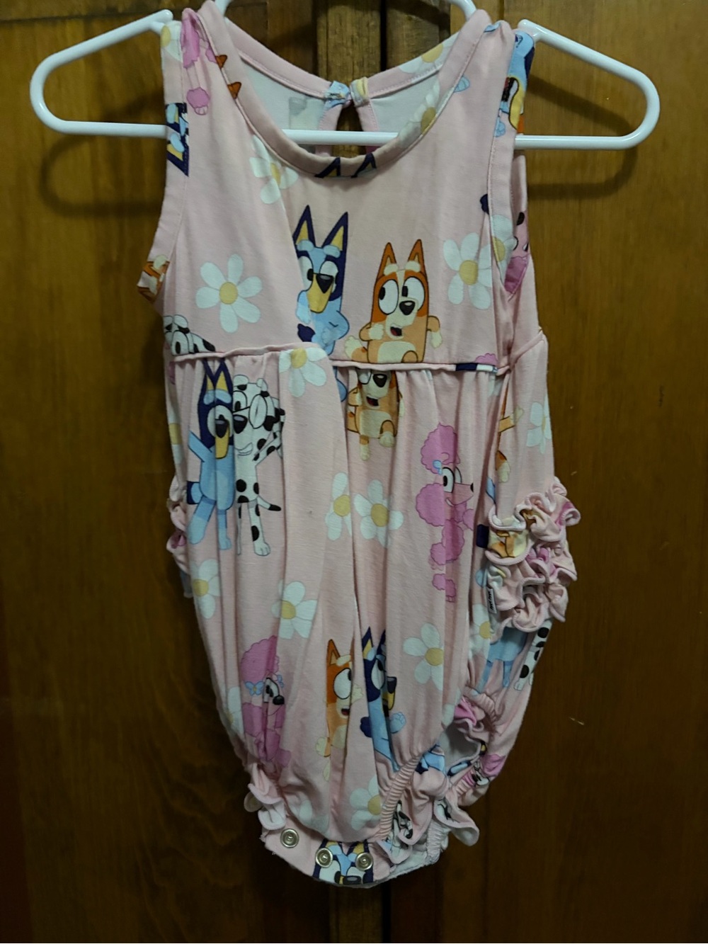 Little Sleepies Pink Bluey & Friends Pink Bubble Romper 6-12 months